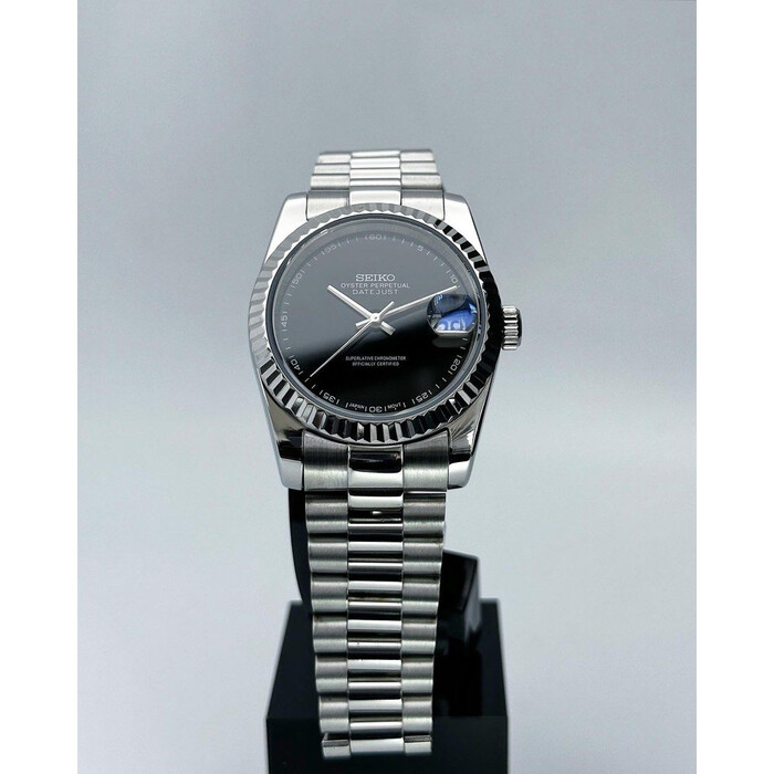 Custom Seiko Mod • Black Onyx DateJust President • 36mm